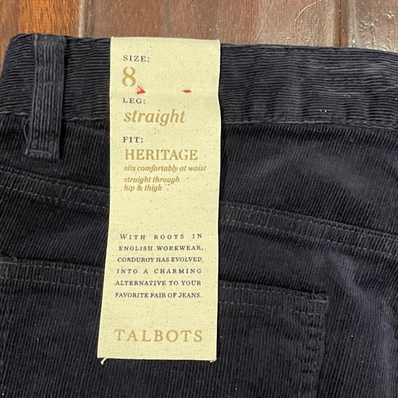 NWT Talbots Heritage Navy Corduroy Pants - Picture 2 of 5